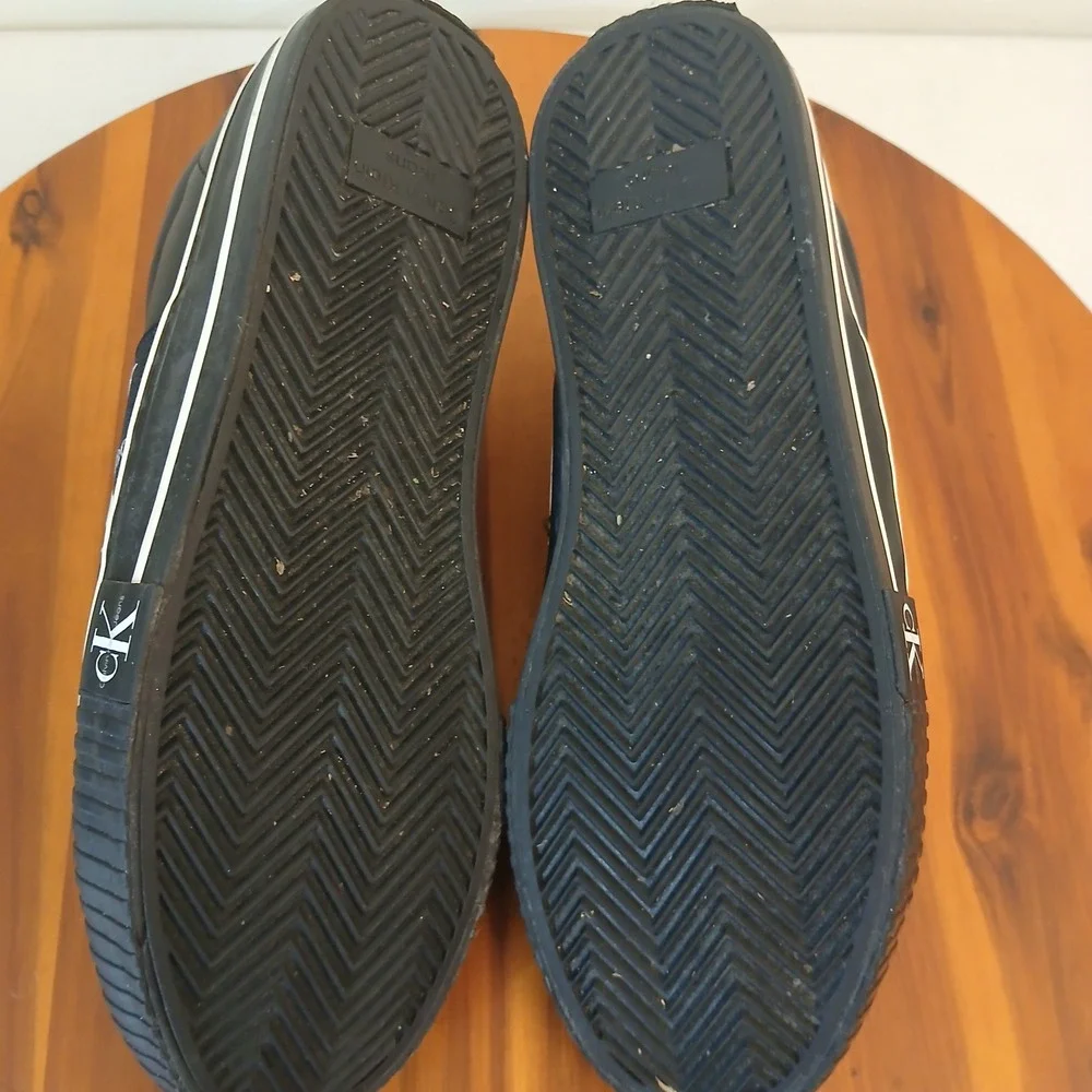 Calvin Klein Slip On‎ Sneakers Mens 7.5 Black Slip On Shoes Casual CMRUAN